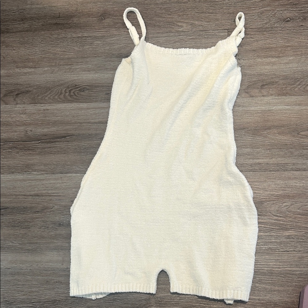 Windsor Cream Terry Romper with Twisted Straps